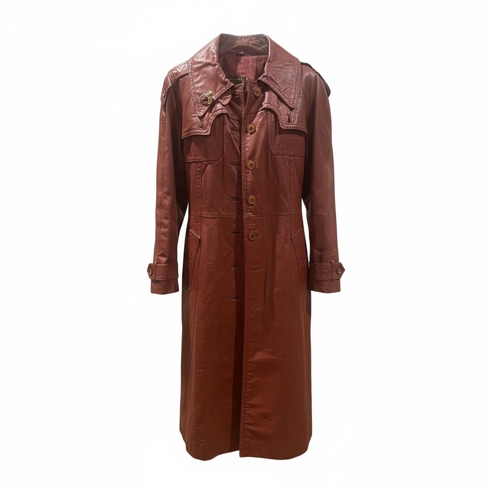 Women’s Vintage 1970’s Brown Leather Trench Coat